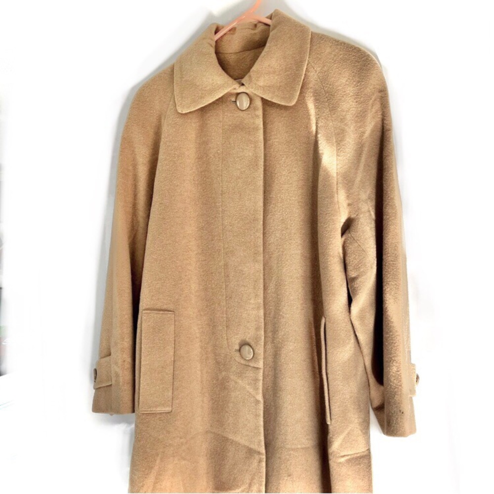 Saks Fifth Avenue Fleurette Vintage Camel Hair Coat